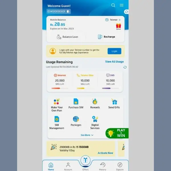 Telenor Quiz Today 30 December 2025 | Latest Questions Of My Telenor Answers Updated Step 3 Navigate to “Play & Win”